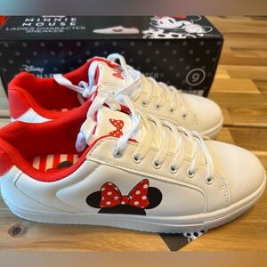 Disney Women’s Minnie Mouse White and Red Sneakers US 9 NEW